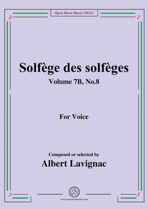 Lavignac-Solfege des solfeges,Volume 7B No.8,for Voice