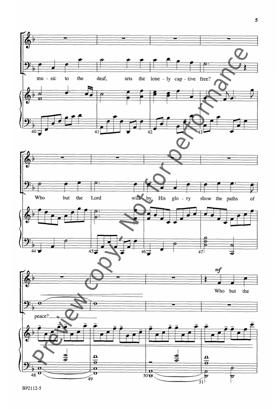 Who But the Lord? 4-Part scores gallery preview page 6