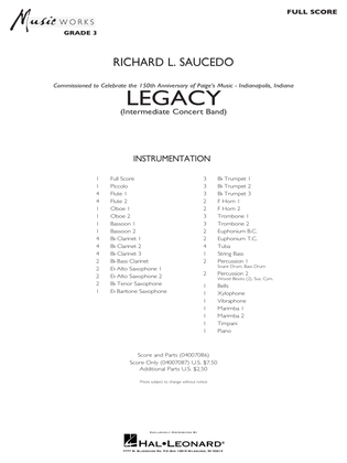 Book cover for Legacy (Intermediate Version) - Conductor Score (Full Score)