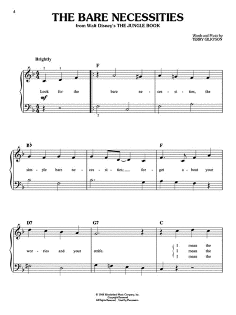 Children's Movie Favorites – 2nd Edition Easy Piano scores gallery preview page 3