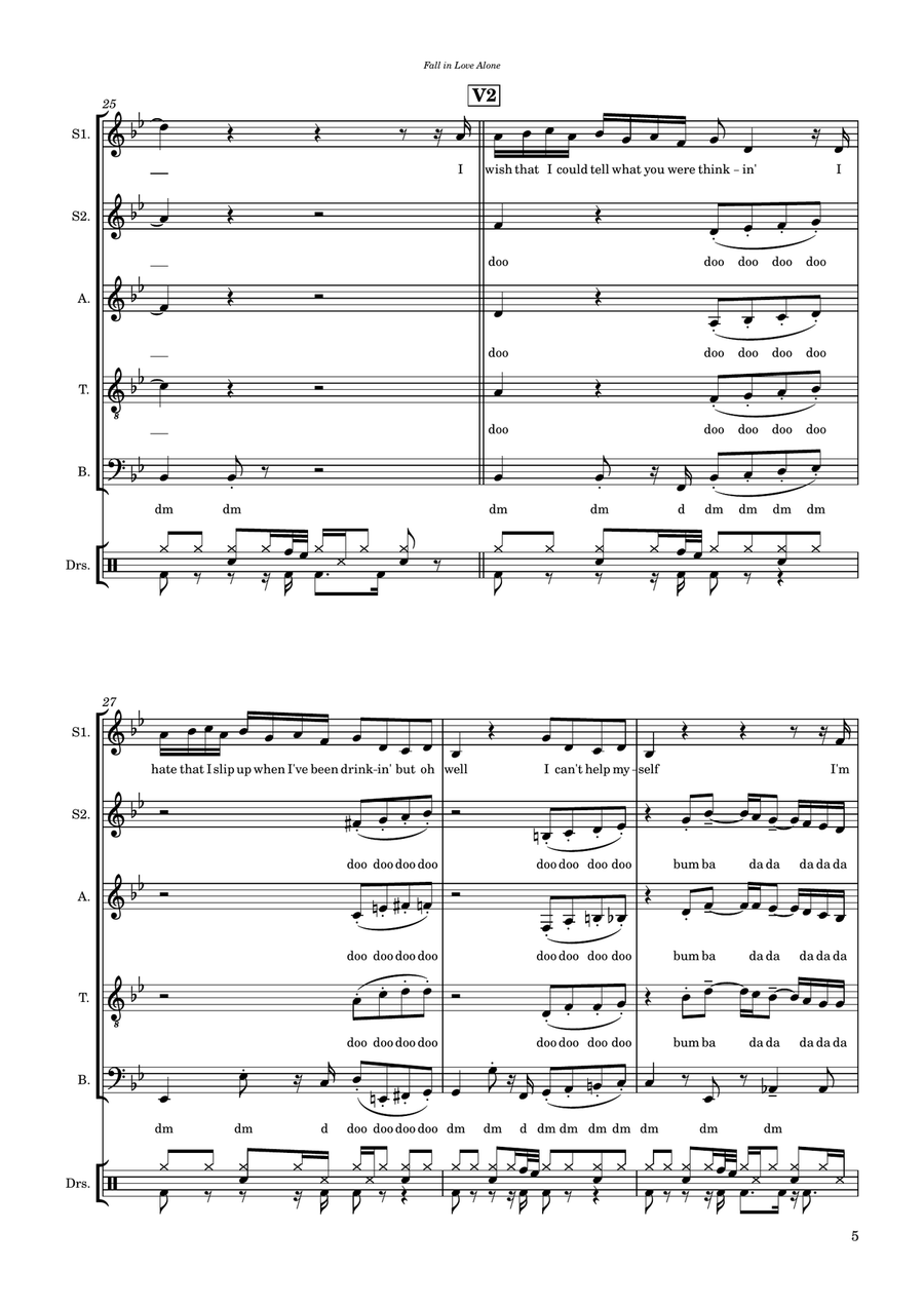 Fall In Love Alone Divisi scores gallery preview page 5
