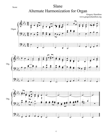 Slane - Lord of all Hopefulness - Alternate Harmonization for Organ