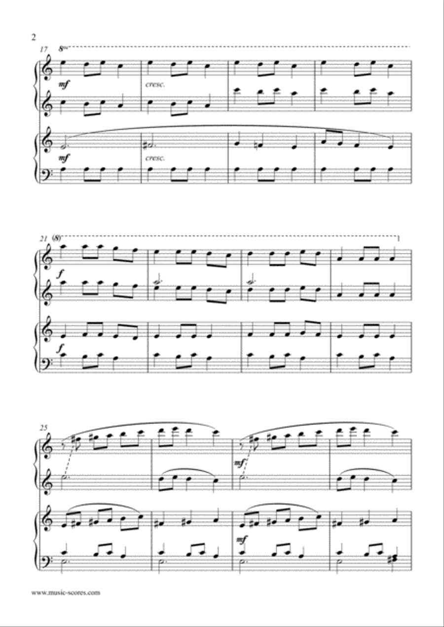 Carol of the Bells - Piano Duet - A Minor Piano Duet scores gallery preview page 3