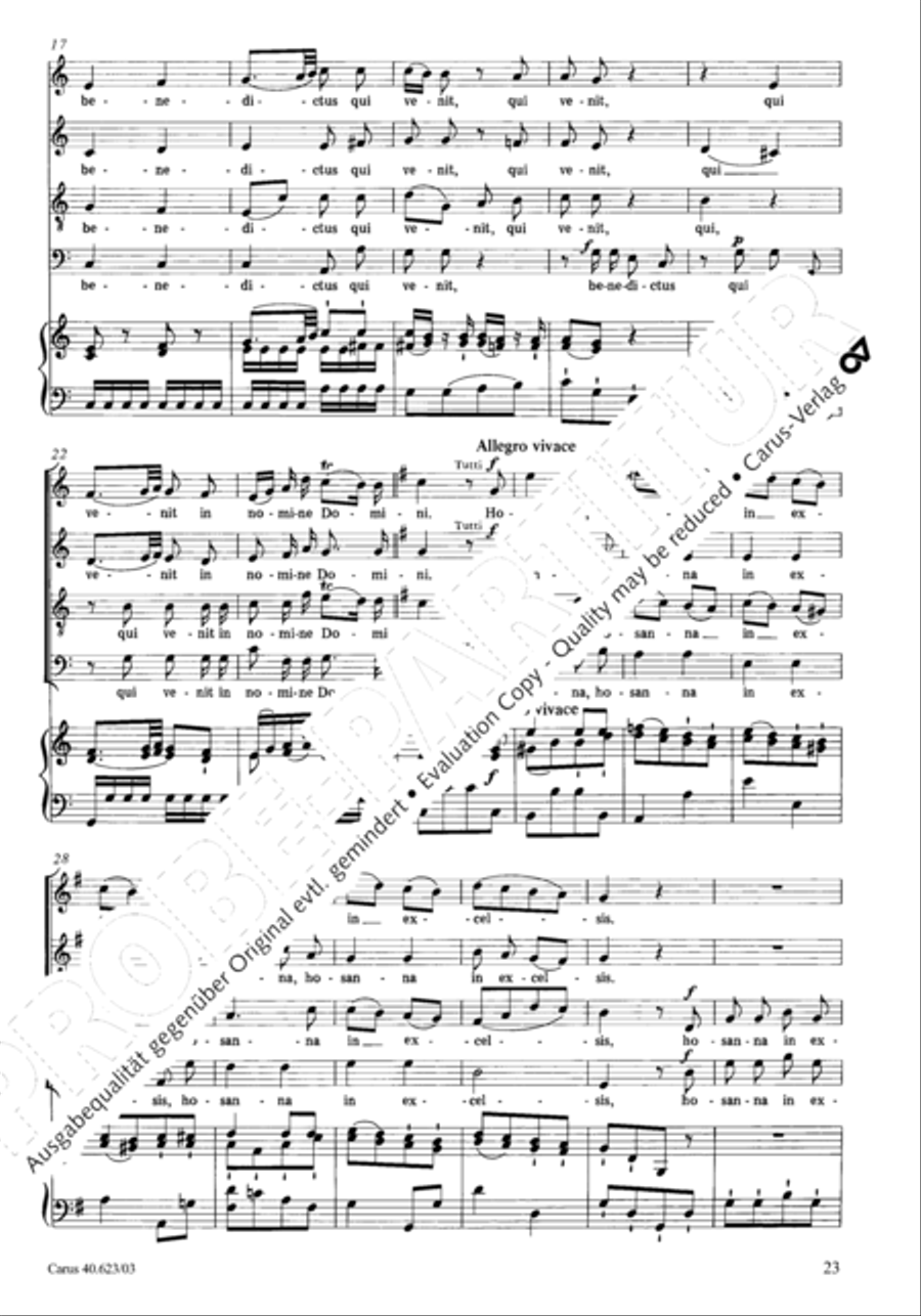 Missa brevis in G major 4-Part scores gallery preview page 26