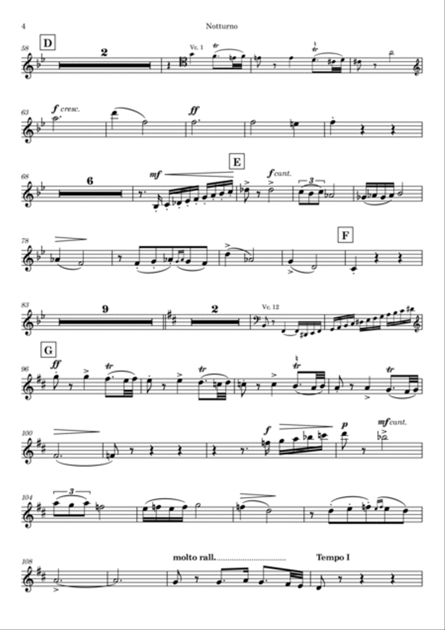 Notturno - for soprano and twelve cellos Cello scores gallery preview page 4