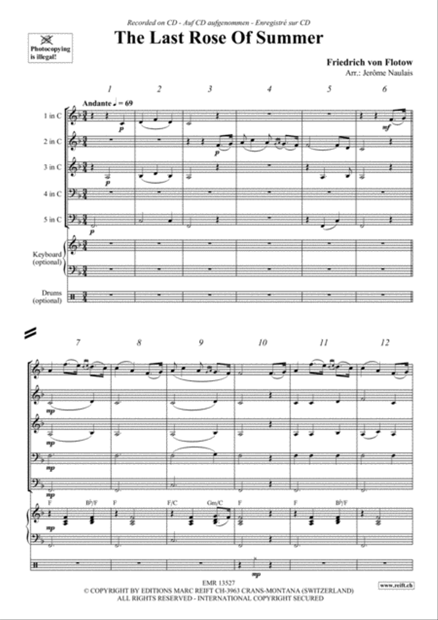 The Last Rose Of Summer Woodwind Quintet scores gallery preview page 3