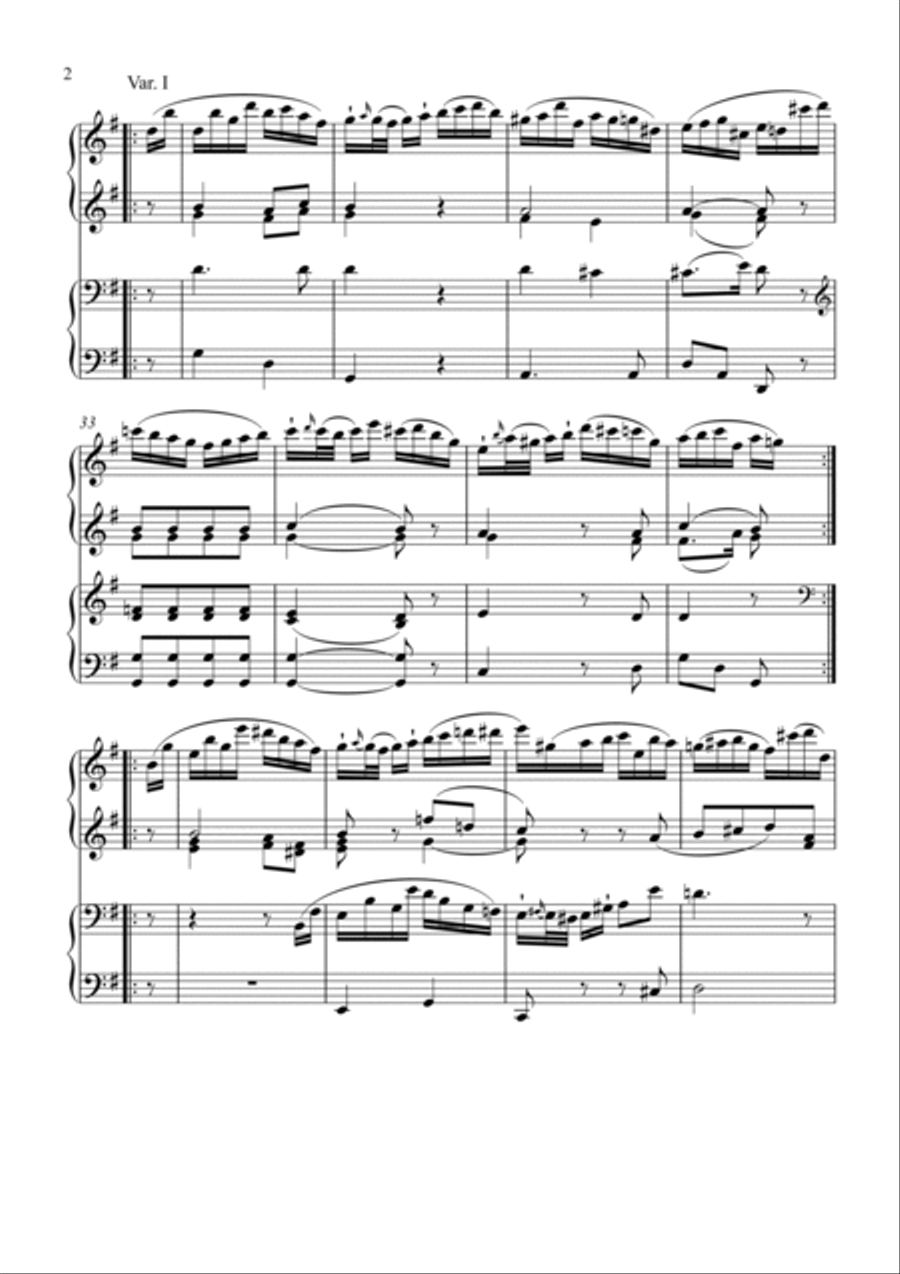 Mozart-5 Variations in G major, K.501 Piano Solo scores gallery preview page 3