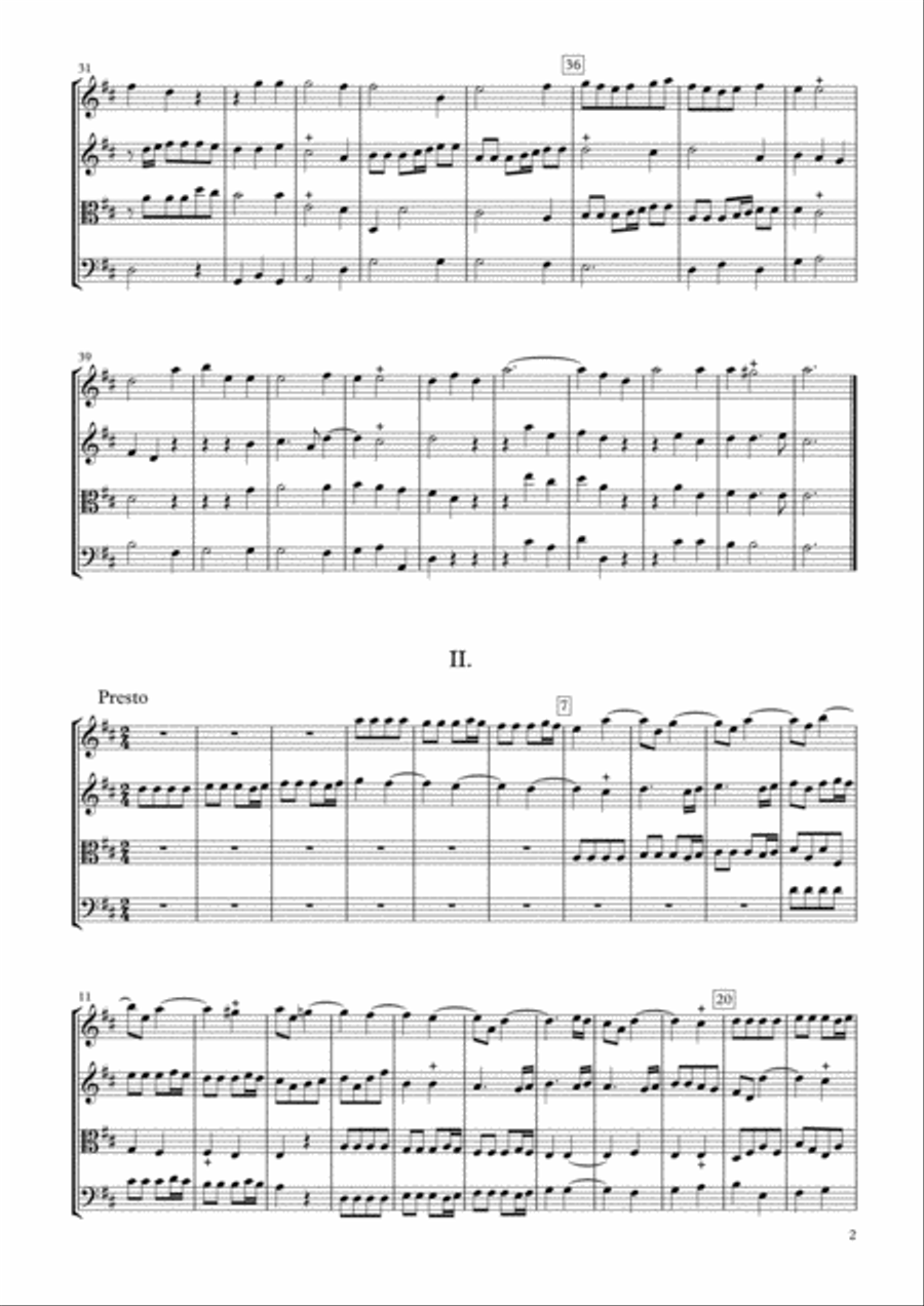 Sonata Op.34-4 for String Quartet String Quartet scores gallery preview page 2