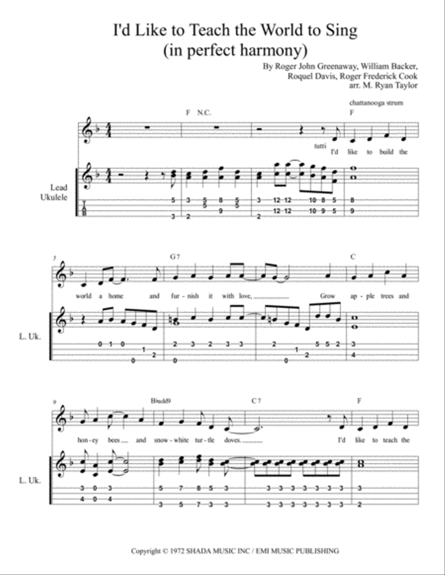 I'd Like To Teach The World To Sing 3-Part scores gallery preview page 1