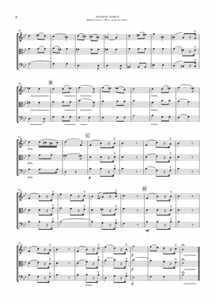 Wedding March (Bridal Chorus - Here comes the Bride) for String Trio (Violin, Viola and Cello) image number null