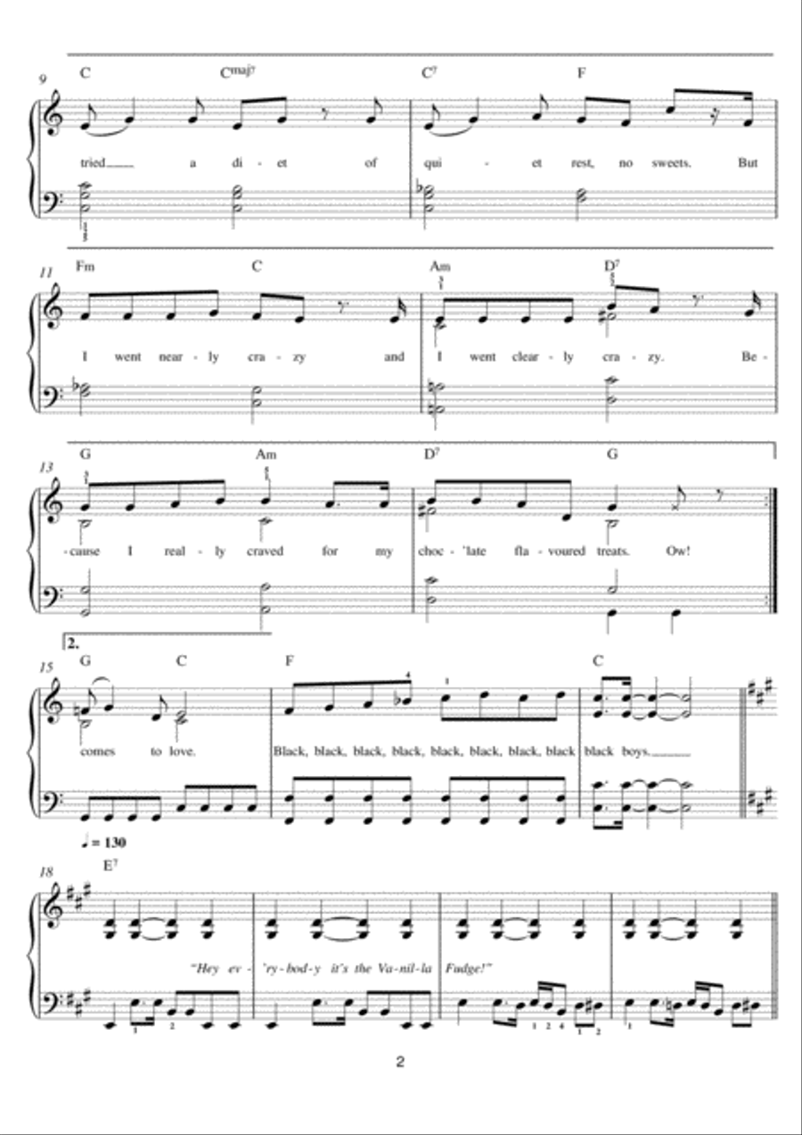 Black Boys (from 'Hair') Easy Piano scores gallery preview page 2