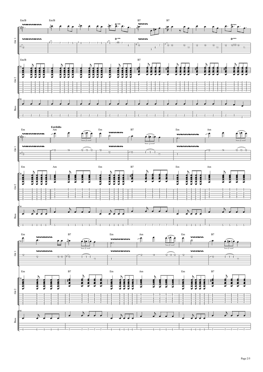 DESPERADO - Cancion Del Mariachi - Antonio Banderas - Acoustic Guitar Cover by SLAVE full score Acoustic Guitar scores gallery preview page 3