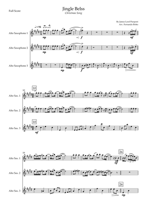 Jingle Bells - Jazz Version (Christmas Song) for Alto Saxophone Trio