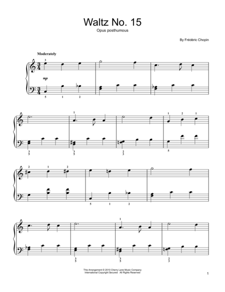 Waltz No. 15, Op. Posthumous, E Major