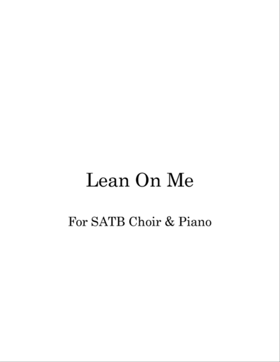 Lean On Me 4-Part scores gallery preview page 3