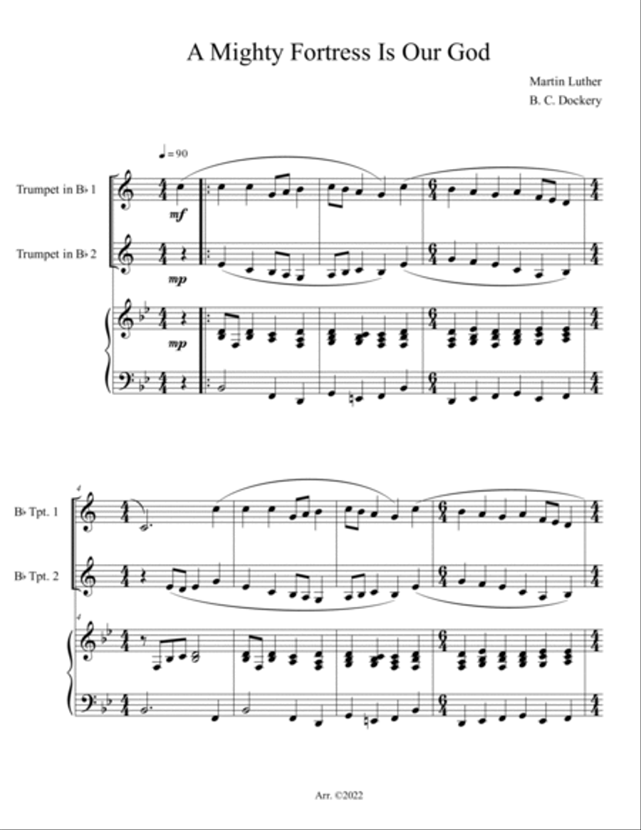 20 Greatest Hymns for 2 Trumpets with Piano Accompaniment Trumpet Duet scores gallery preview page 3
