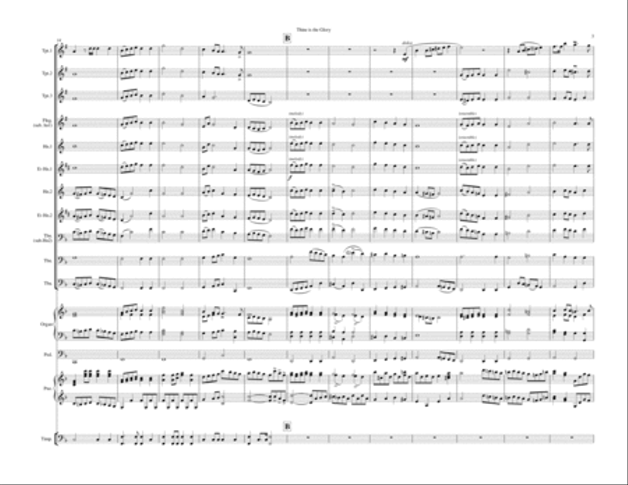 Thine is the Glory Brass Ensemble scores gallery preview page 3