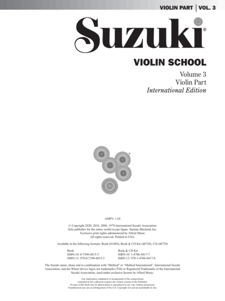 Suzuki Violin School, Volume 3