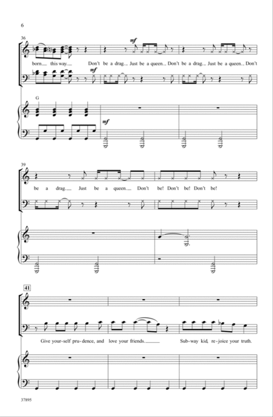 Born This Way Choir scores gallery preview page 5
