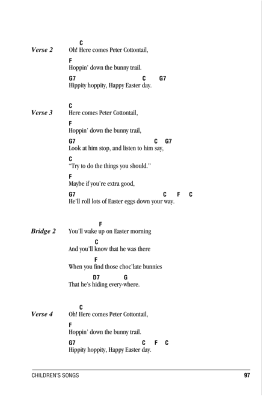 Peter Cottontail Peter Cottontail Easy Guitar scores gallery preview page 2