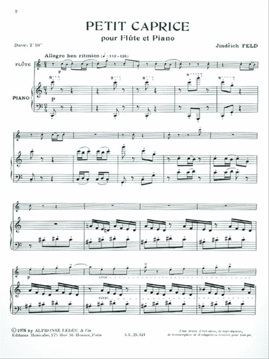 Petit Caprice (flute & Piano) Flute Solo scores gallery preview page 2
