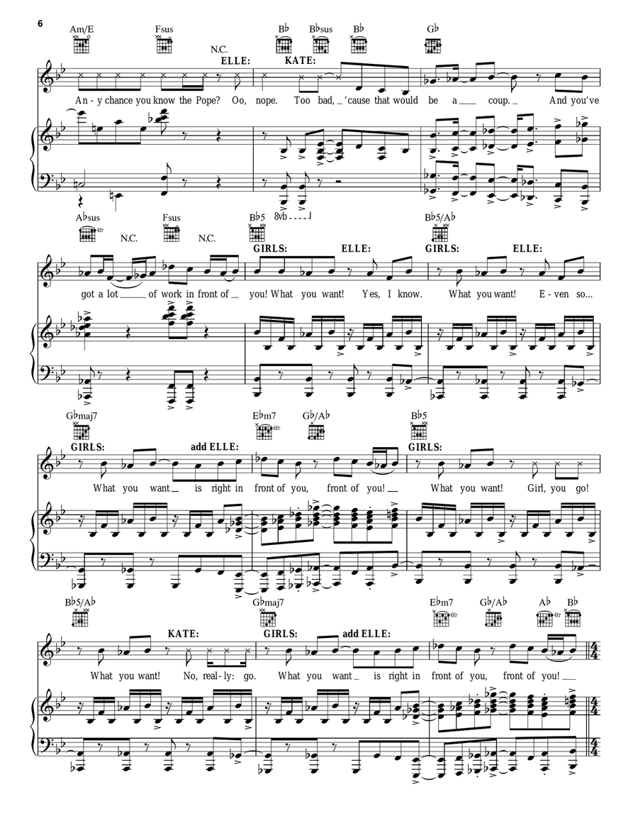What You Want What You Want Piano, Vocal scores gallery preview page 6