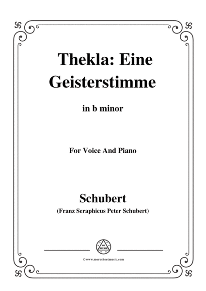 Schubert-Thekla: Eine Geisterstimme(Thekla: A Spirit Voice),D.595,in b minor,for Voice&Piano image number null