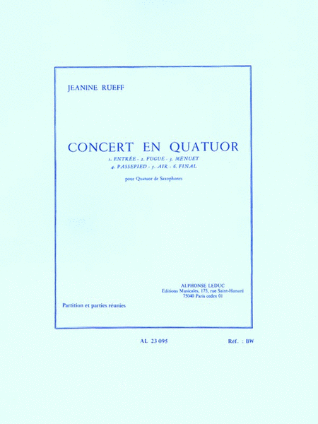 Concert For Quartet (four Saxophones)