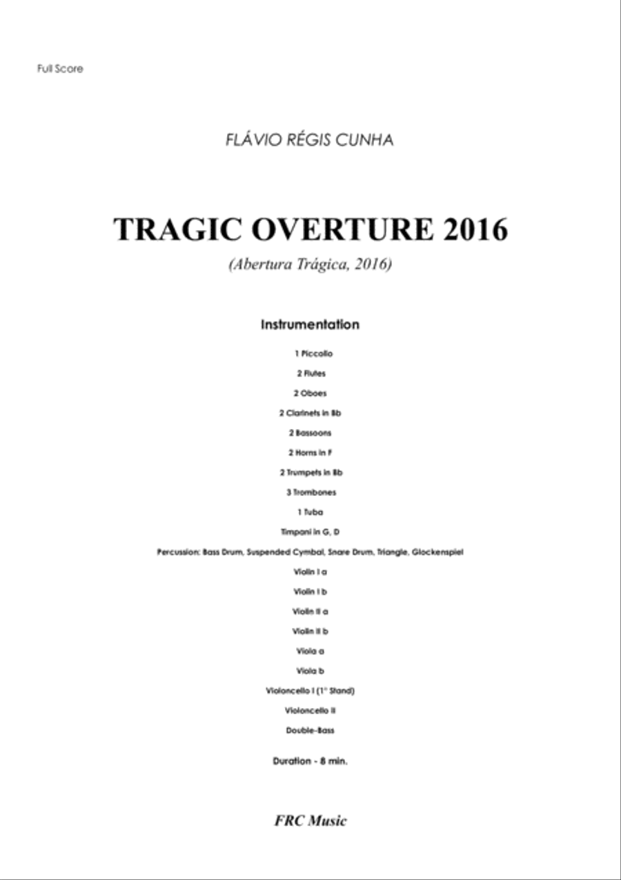 Tragic Overture 2016 Tragic Overture 2016 Full Orchestra scores gallery preview page 1