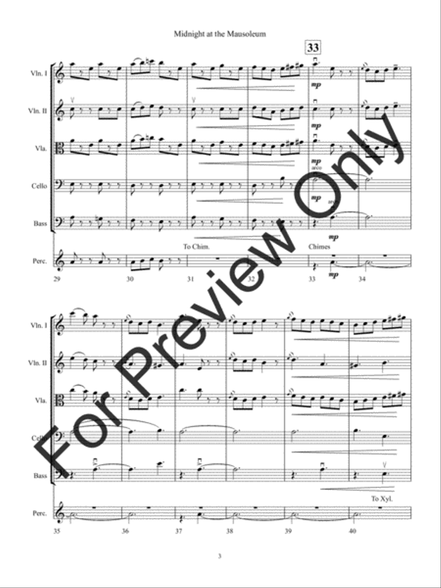 Midnight at the Mausoleum (Score) String Orchestra scores gallery preview page 6