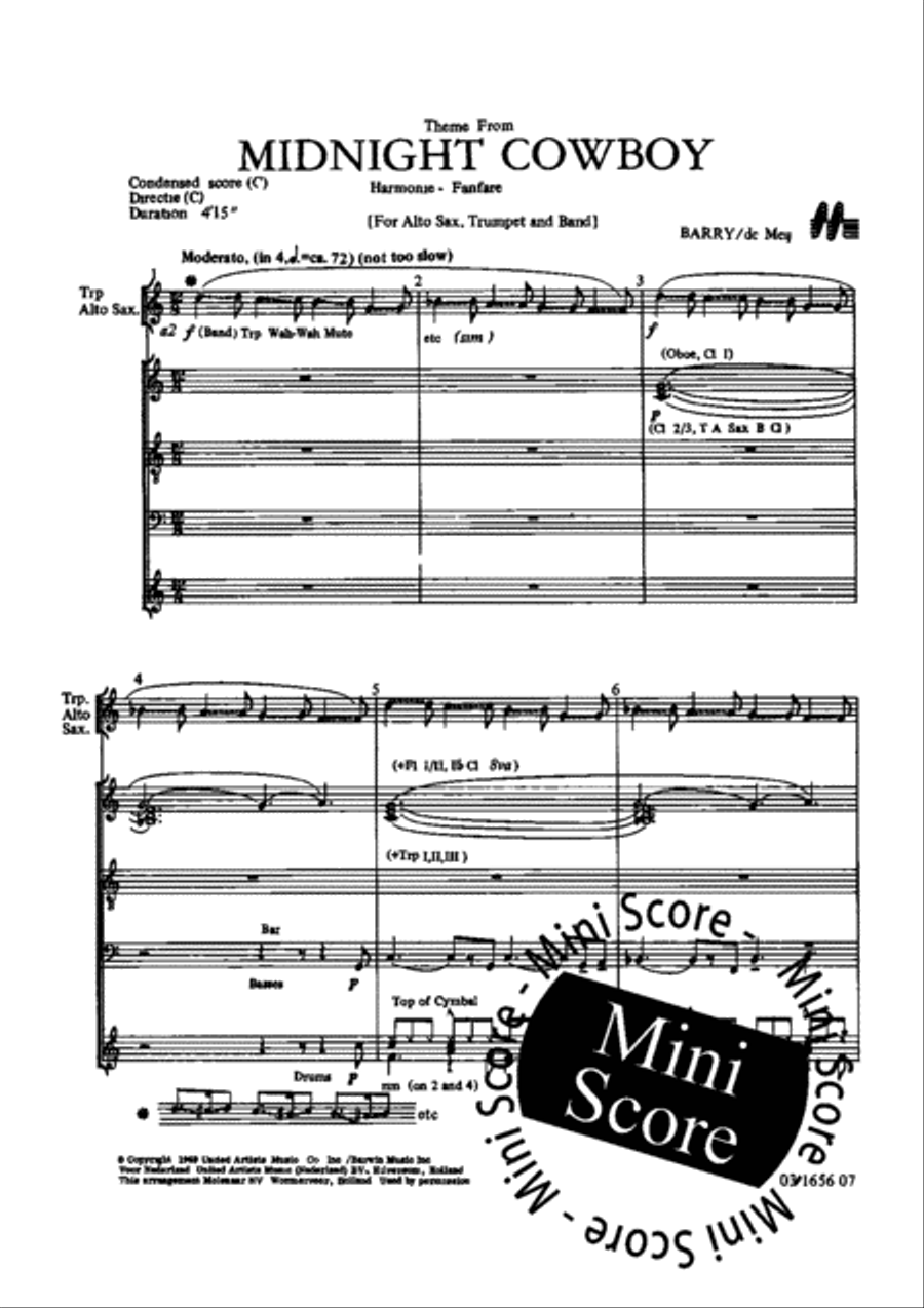Midnight Cowboy Fanfare Band scores gallery preview page 9