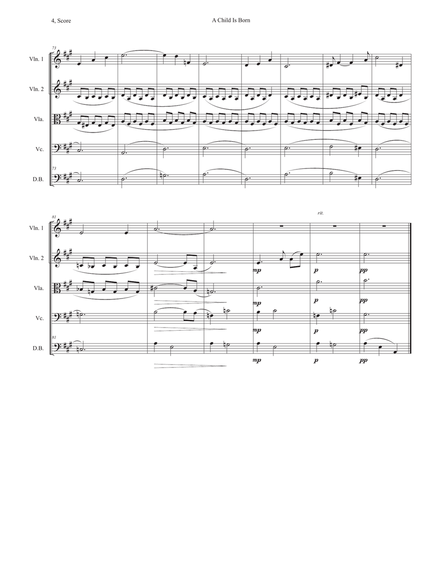 A Child Is Born A Child Is Born String Quintet scores gallery preview page 4