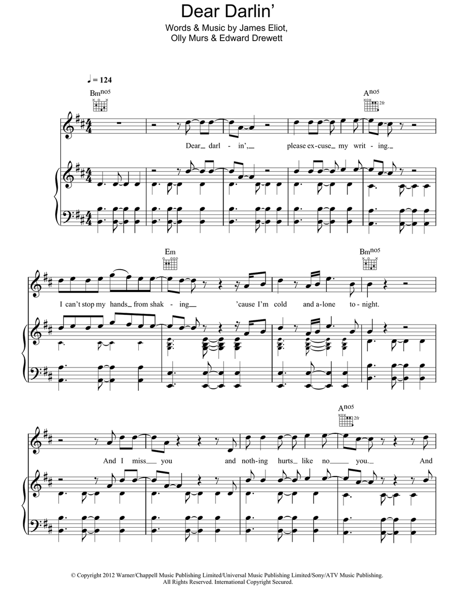 Dear Darlin' Dear Darlin' Acoustic Guitar scores gallery preview page 1