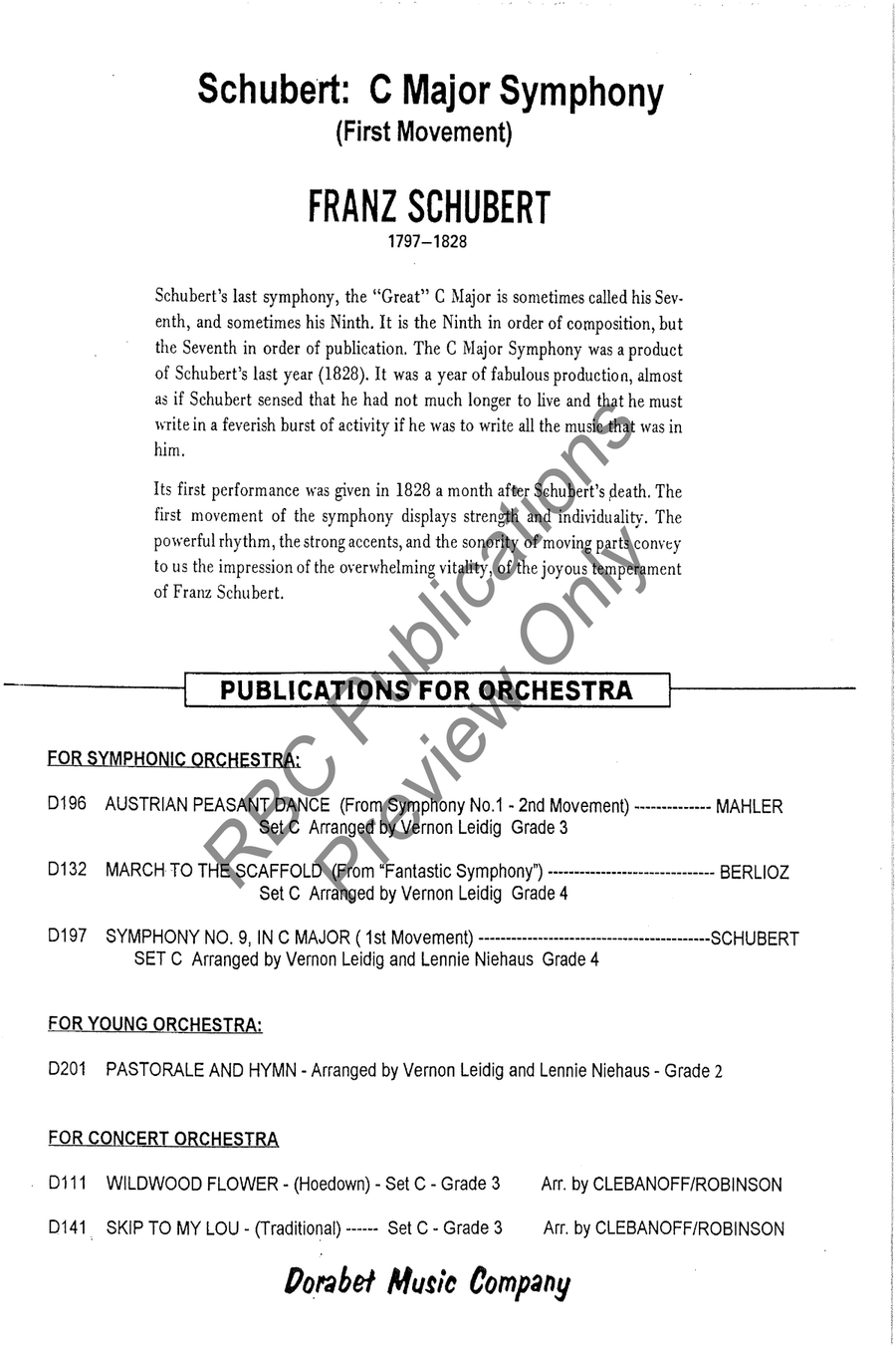 Symphony #9 In C Major Mvt. 1 Full Orchestra scores gallery preview page 3
