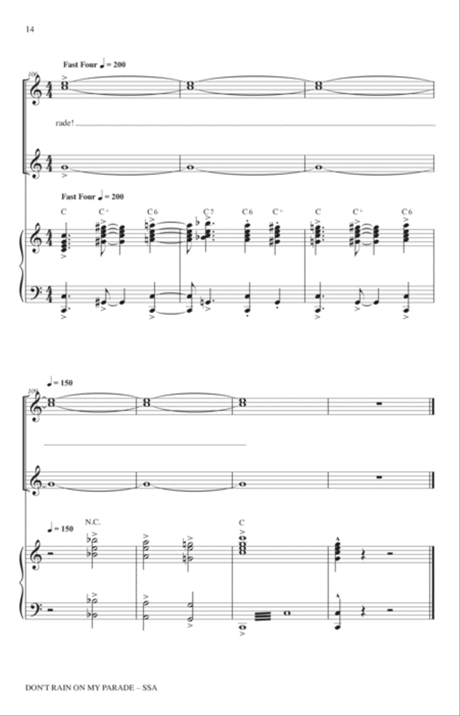 Don't Rain On My Parade (from Funny Girl) (arr. Mark Brymer) SSA scores gallery preview page 13