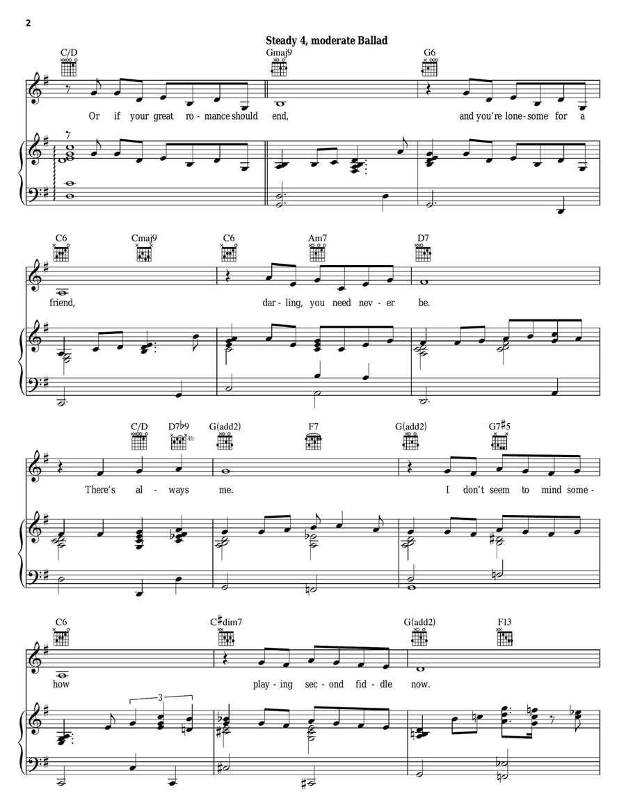 There's Always Me Piano, Vocal, Guitar scores gallery preview page 2