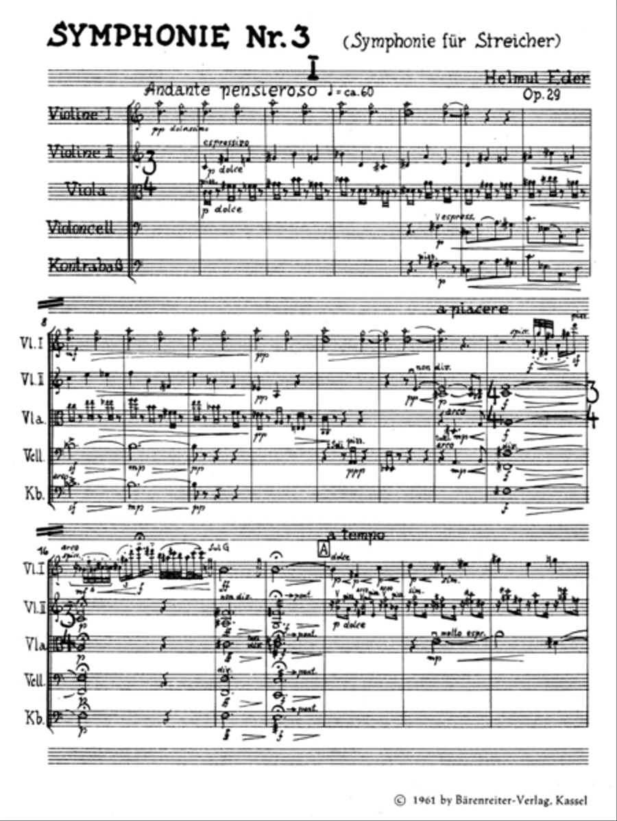 Symphony No. 3 op. 29 String Orchestra scores gallery preview page 2
