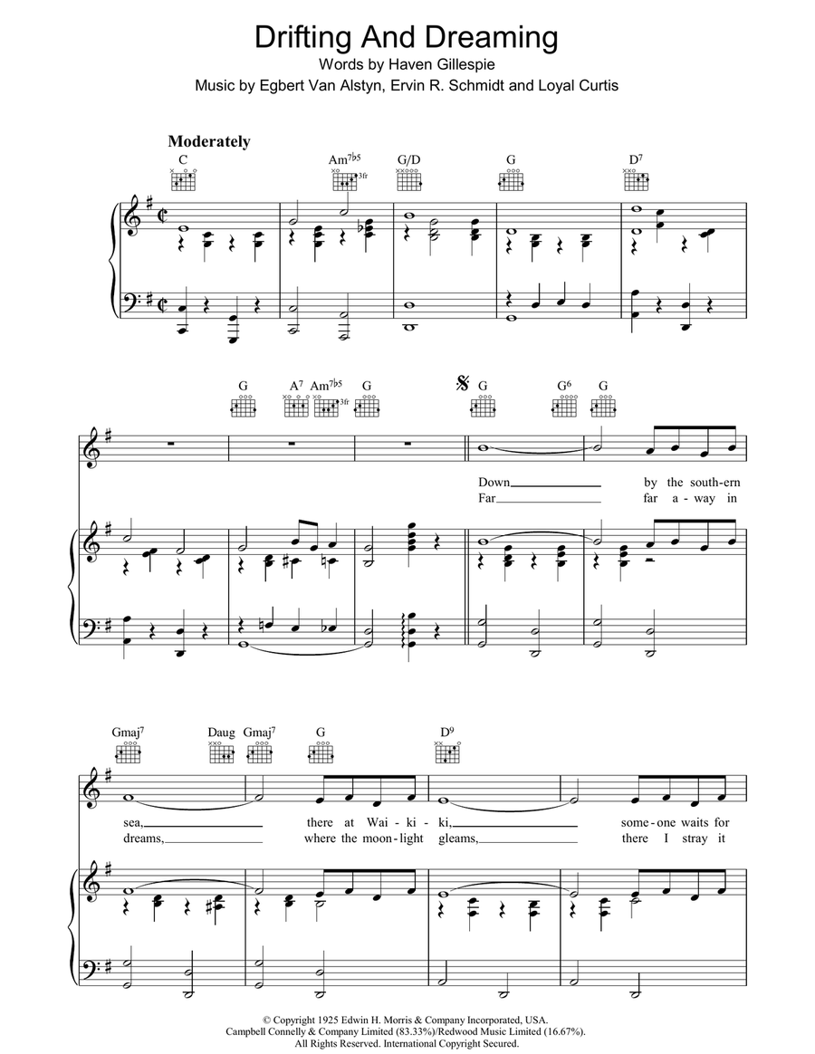 Drifting And Dreaming (Sweet Paradise) Acoustic Guitar scores gallery preview page 1