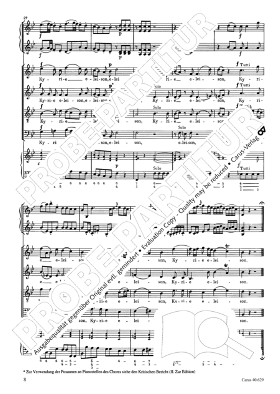 Missa brevis in B flat major 4-Part scores gallery preview page 9