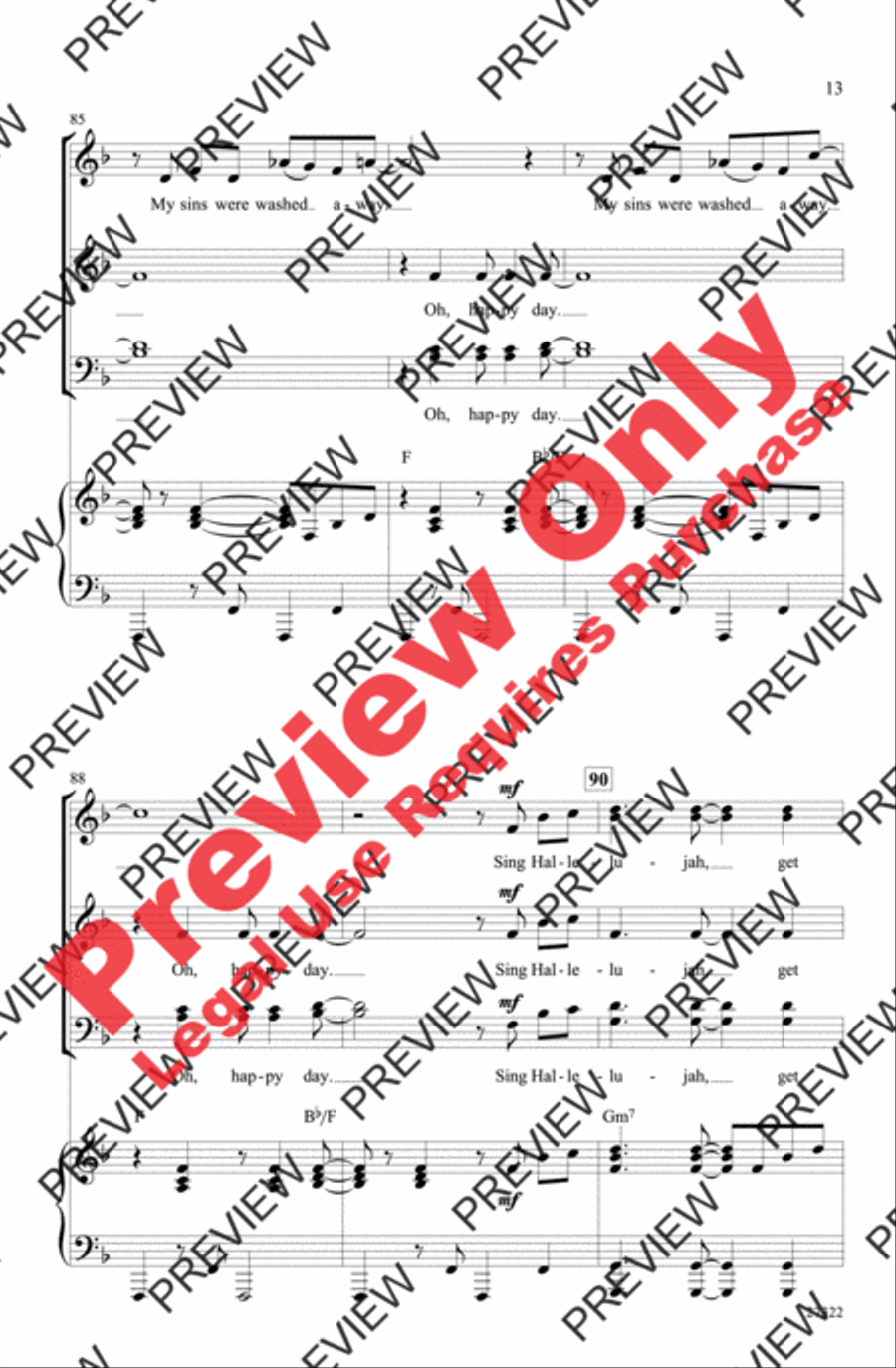 Hallelujah, Get Happy! (A Medley) 4-Part scores gallery preview page 13