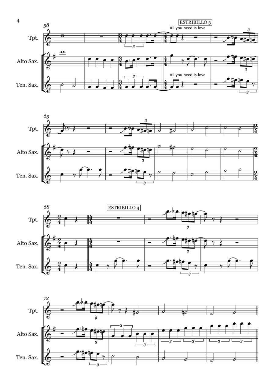 All You Need Is Love Small Ensemble scores gallery preview page 4