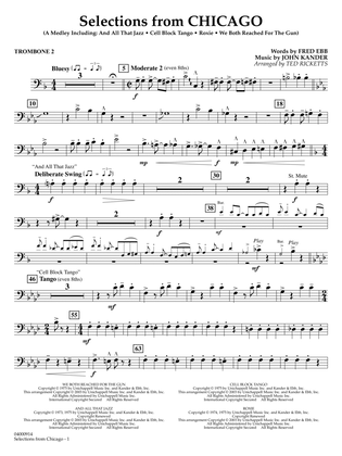 Selections from Chicago (arr. Ted Ricketts) - Trombone 2