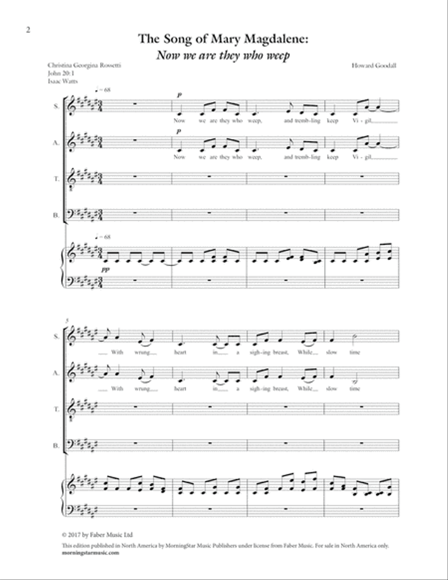 The Song of Mary Magdalene: Now we are they who weep from Invictus: A Passion 4-Part scores gallery preview page 3