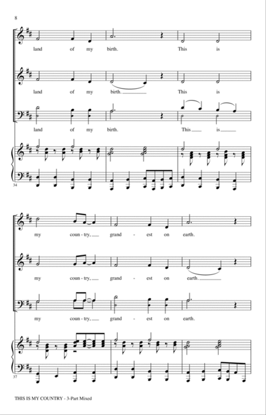 This Is My Country (arr. Cristi Cary Miller) 3-Part scores gallery preview page 6
