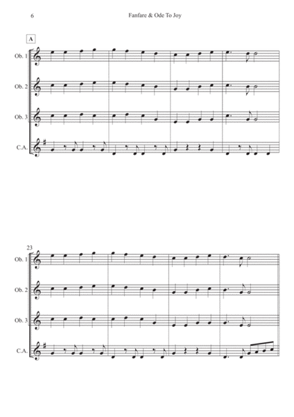 Fanfare and Ode To Joy for Oboe Quartet image number null