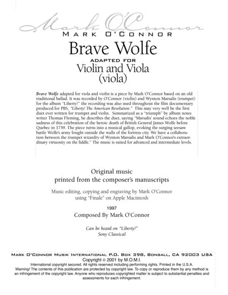 Brave Wolfe (viola part – viola and violin) image number null