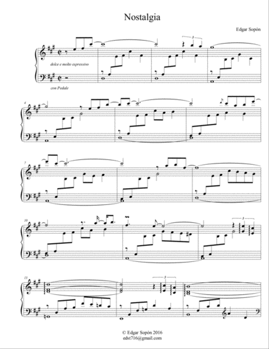 Nostalgia Piano Solo scores gallery preview page 2