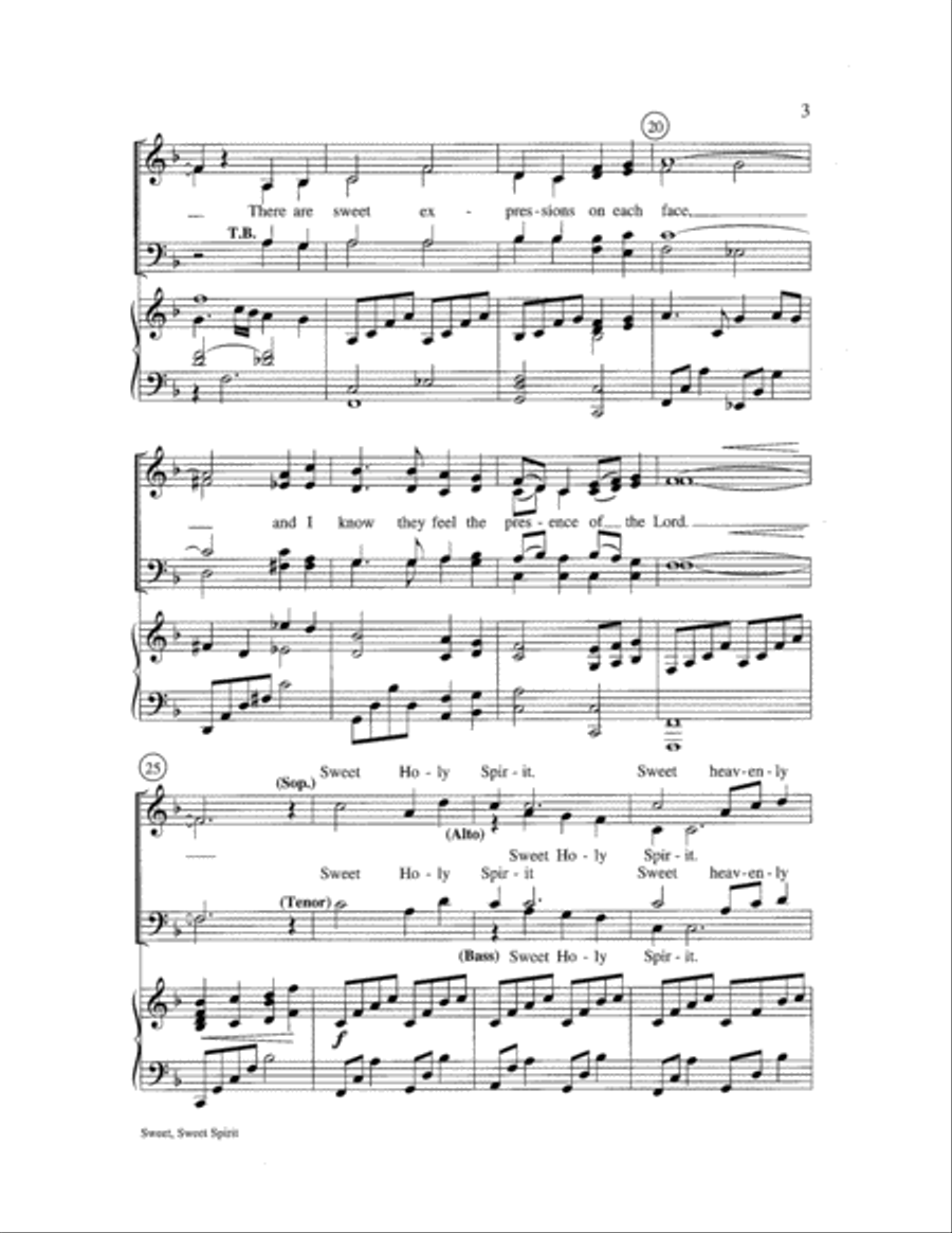 Sweet, Sweet Spirit Sweet, Sweet Spirit 4-Part scores gallery preview page 3