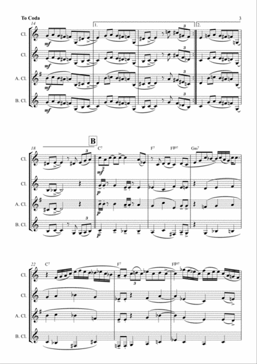 Blue Monk Blue Monk Woodwind Quartet scores gallery preview page 3