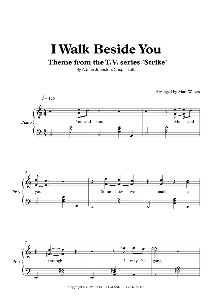 I Walk Beside You Piano, Vocal scores gallery preview page 1